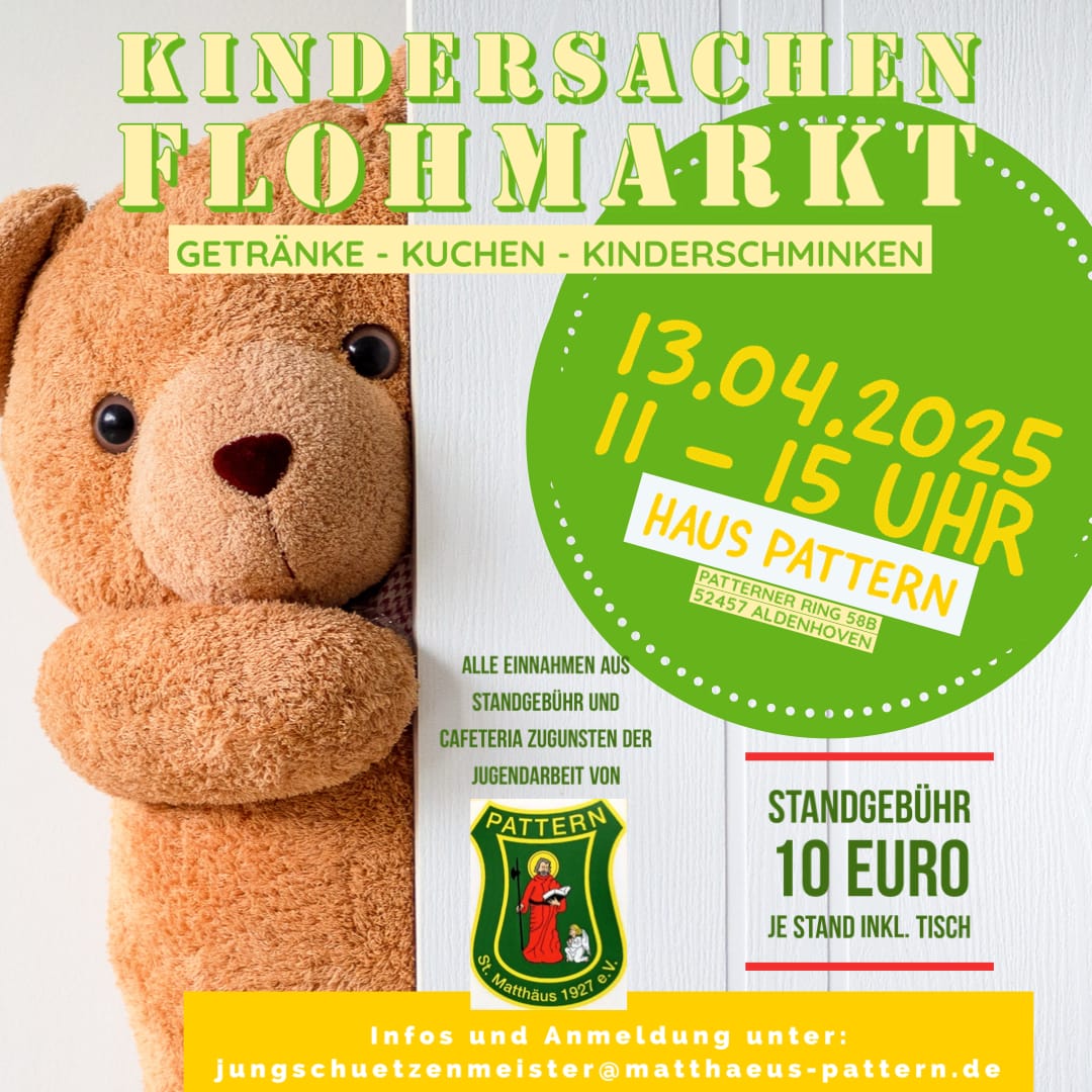 Flyer 1. Kindersachenflohmarkt der St. Matthäus Schützen Neu Pattern